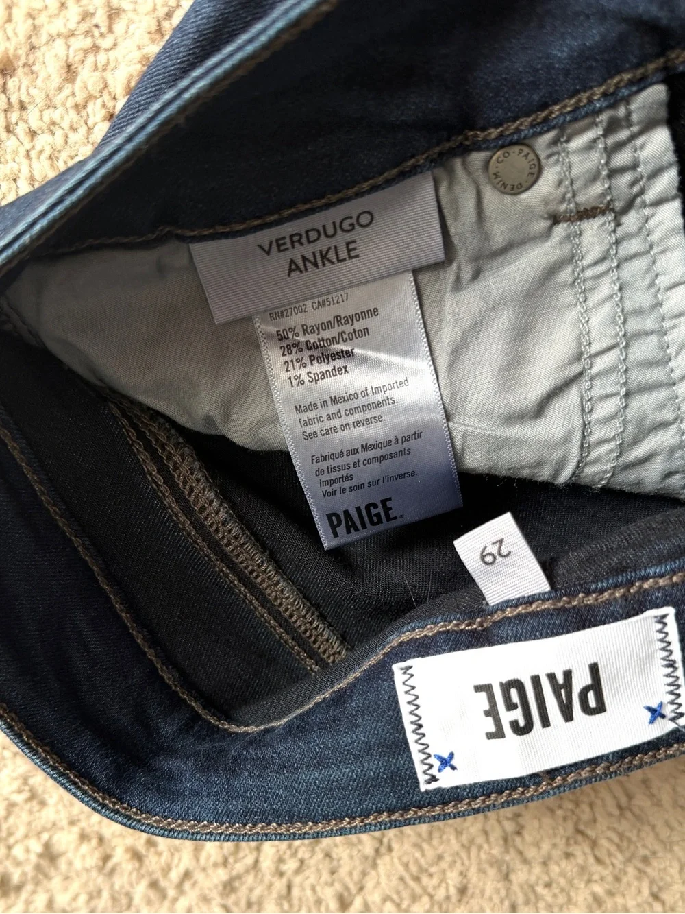 PAIGE Womens Verdugo Ankle Jeans Size 29 Skinny Dark Blue Binx Designer Denim